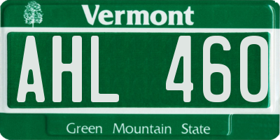 VT license plate AHL460