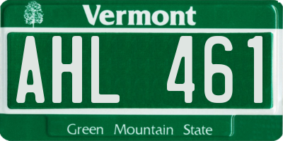 VT license plate AHL461