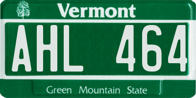 VT license plate AHL464