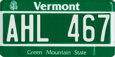 VT license plate AHL467