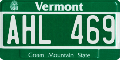 VT license plate AHL469