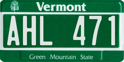VT license plate AHL471