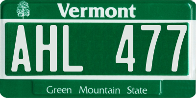 VT license plate AHL477