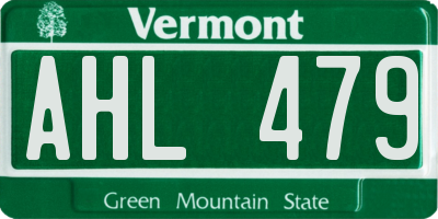 VT license plate AHL479