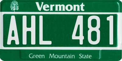 VT license plate AHL481