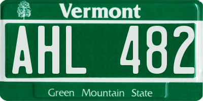 VT license plate AHL482