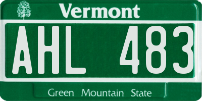 VT license plate AHL483