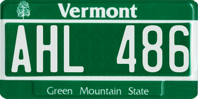 VT license plate AHL486