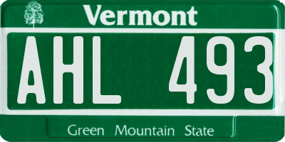 VT license plate AHL493