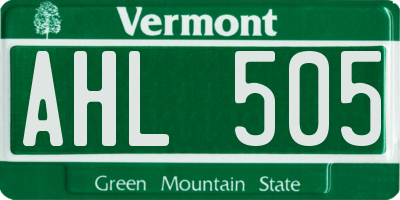 VT license plate AHL505