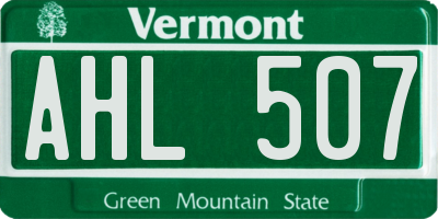 VT license plate AHL507