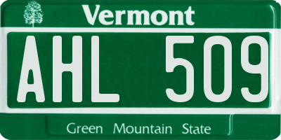 VT license plate AHL509