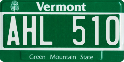 VT license plate AHL510
