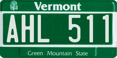 VT license plate AHL511