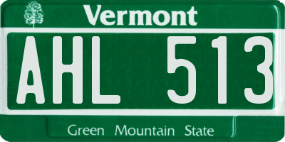 VT license plate AHL513