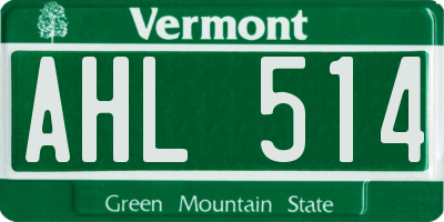 VT license plate AHL514
