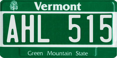 VT license plate AHL515