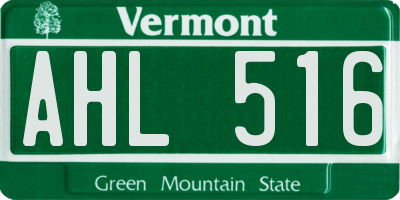 VT license plate AHL516