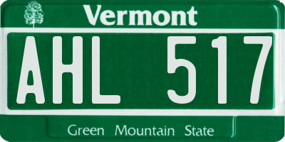 VT license plate AHL517