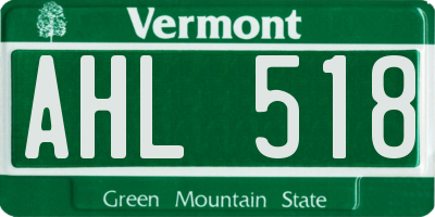 VT license plate AHL518