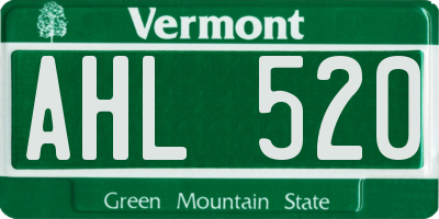 VT license plate AHL520