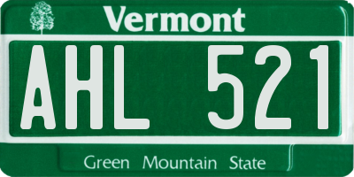 VT license plate AHL521