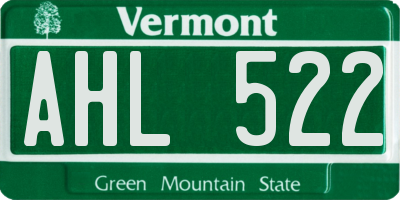 VT license plate AHL522