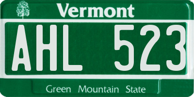 VT license plate AHL523