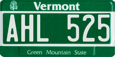 VT license plate AHL525