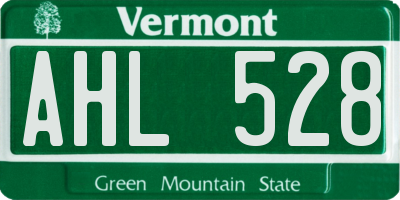 VT license plate AHL528