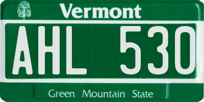 VT license plate AHL530