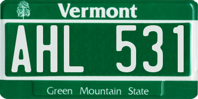VT license plate AHL531