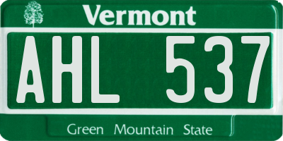 VT license plate AHL537