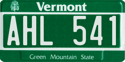 VT license plate AHL541