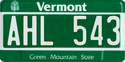 VT license plate AHL543