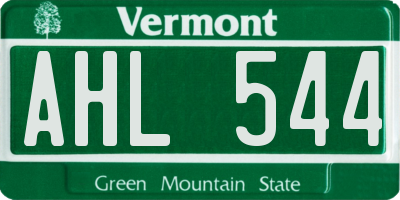 VT license plate AHL544