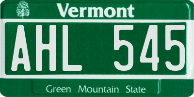 VT license plate AHL545