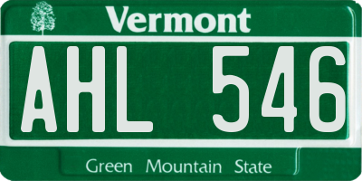 VT license plate AHL546