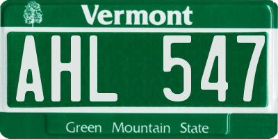 VT license plate AHL547