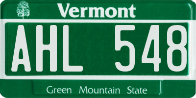 VT license plate AHL548