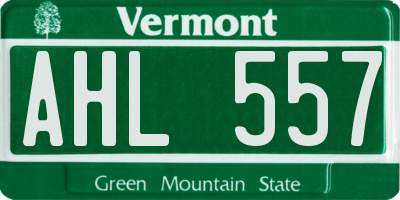 VT license plate AHL557