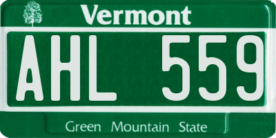 VT license plate AHL559
