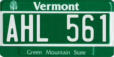 VT license plate AHL561