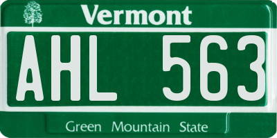 VT license plate AHL563