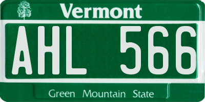 VT license plate AHL566