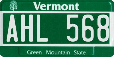 VT license plate AHL568