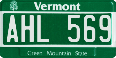 VT license plate AHL569