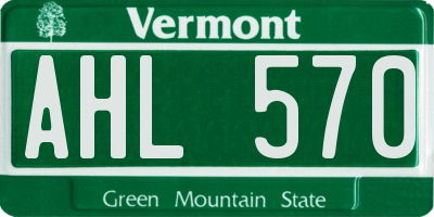 VT license plate AHL570