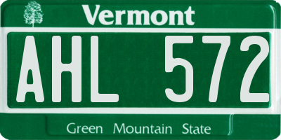 VT license plate AHL572