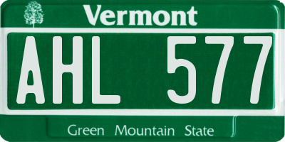 VT license plate AHL577